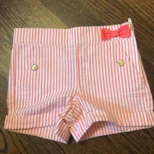 Pink and white pinstripe shorts